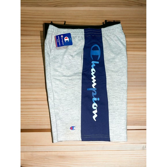 Champion Big Boys Short Ft Panel Active Side Pockets Gray Blue Logo SZ L  New - Picture 1 of 8